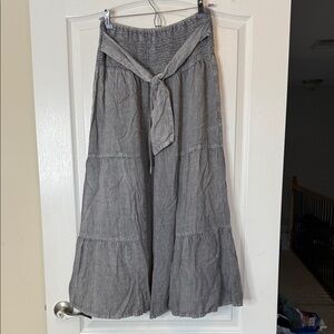 Cute Options BOHO Tiered Ruffle Pants Gray Medium / Large